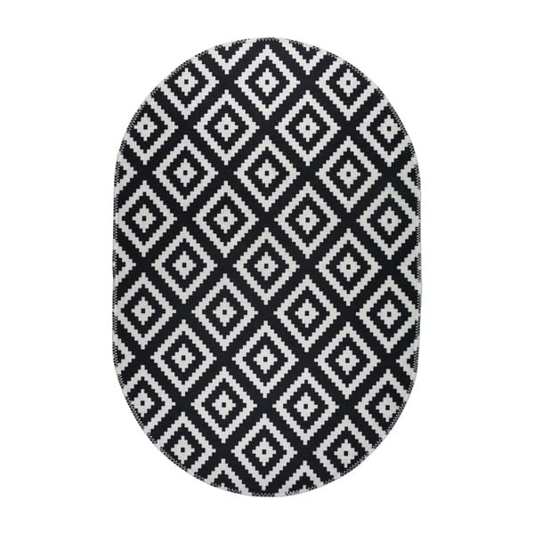 Skalbiamas kilimas juodos ir baltos spalvos 80x120 cm – Vitaus