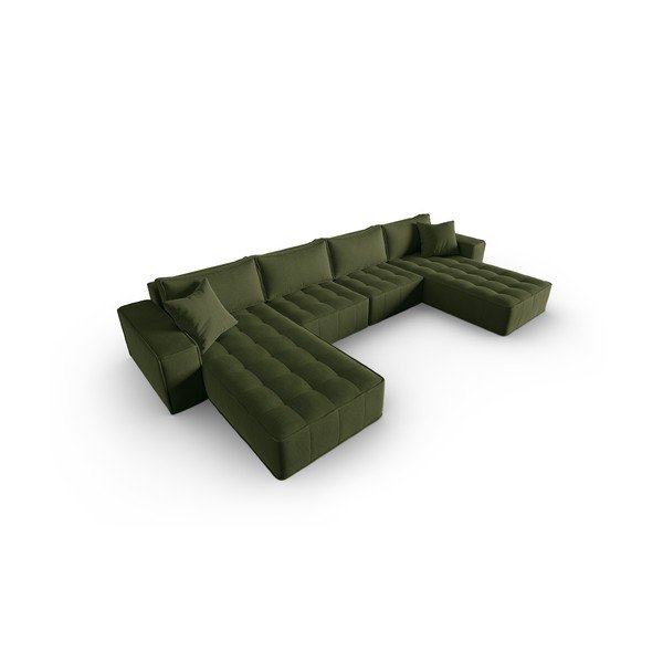 Kampinė sofa žalios spalvos Mike – Micadoni Home-image-3