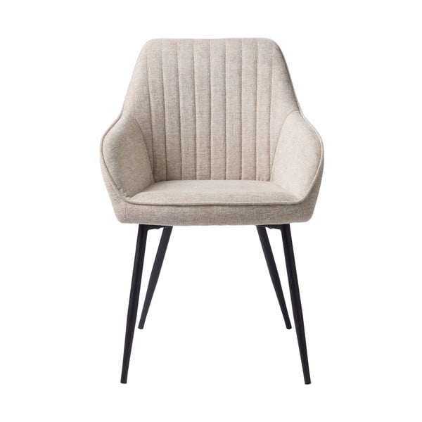 Smėlio spalvos iš audinio valgomojo kėdė su porankiais Nolan – Unique Furniture-image-1