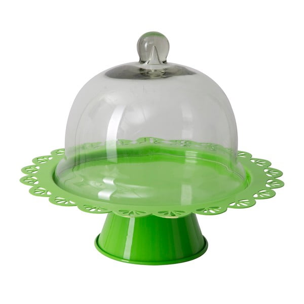 Žalias tortų stovas su stikliniu dangčiu "Mauro Ferretti", ø 27,5 cm