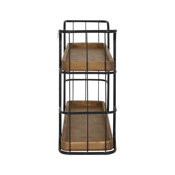 Natūralios spalvos dviaukštė lentyna iš eglės medienos Zyra - Light & Living-image-2