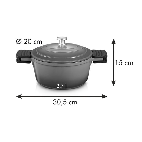Nepridegantis indukcinis puodas su dangčiu 2,7 l Bordeaux - Tescoma-image-3