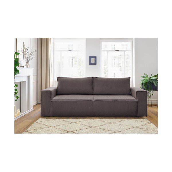 Taupe spalvos iš kordinio velveto sulankstoma sofa 245 cm Nihad – Bobochic Paris-image-4