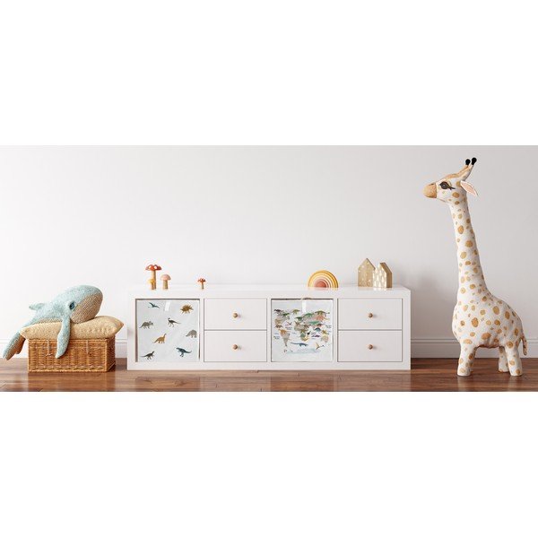 Iš tekstilės vaikiškas organizatorius baltos spalvos 32x32x32 cm Dino Friends – Butter Kings-image-1