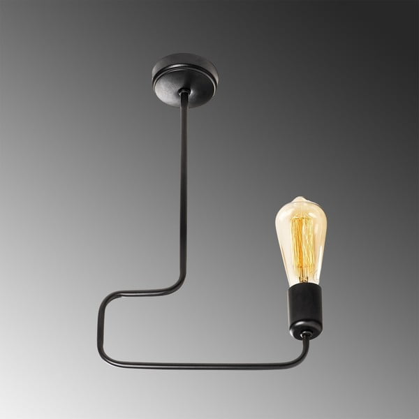 Juodos spalvos metalinis pakabinamas šviestuvas Opviq lights Penelope-image-1