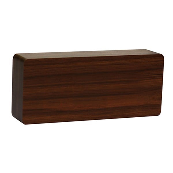 Tamsiai rudas žadintuvas su žaliu LED ekranu Gingko Slab Click Clock-image-3