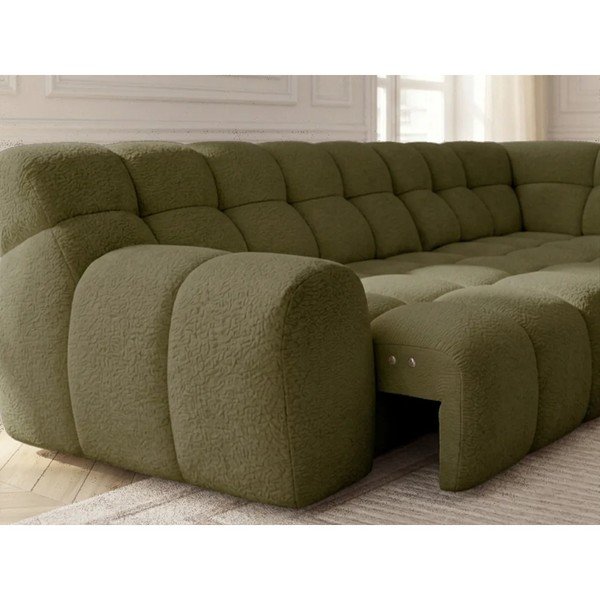 Žalios spalvos sulankstoma/ar elektrisko sēdekļa regulēšanu kampinė sofa (su dešiniuoju kampu/„L“ formos) Andre – Bobochic Paris-image-4