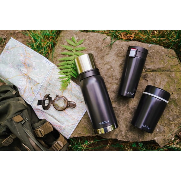 Juodas kelioninis termo puodelis Vialli Design Fuori, 400 ml-image-1