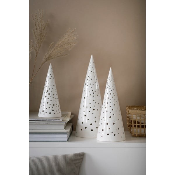 Balta kalėdinė žvakidė iš kaulinio porceliano Kähler Design Nobili, 25,5 cm aukščio-image-2