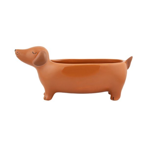Iš keramikos gėlių vazono dangtelis Sausage Dog – Sass & Belle-image-3