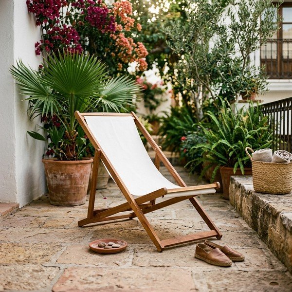 Smėlio spalvos/tamsios natūralios spalvos medžio masyvo sodo šezlongas Dionysus – Bonami Essentials-image-1