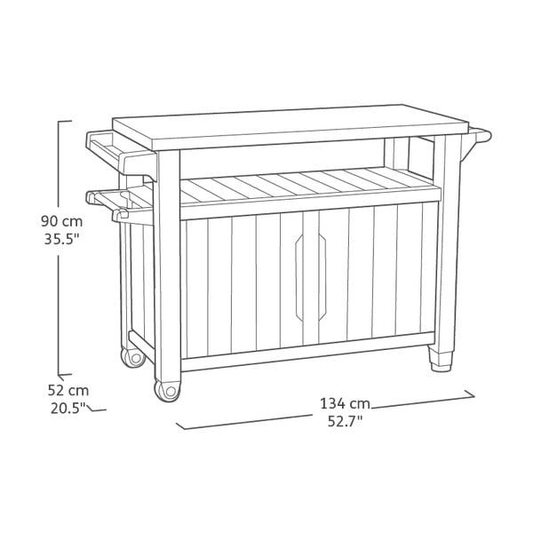 Sodo kepsninės stalas 134x52 cm Unity – Keter-image-3