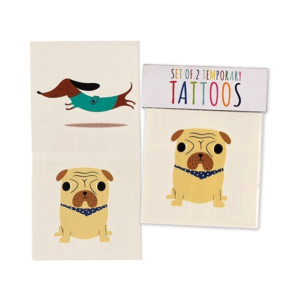 2 laikinų tatuiruočių šunims rinkinys Rex London Red Dogs-image-1