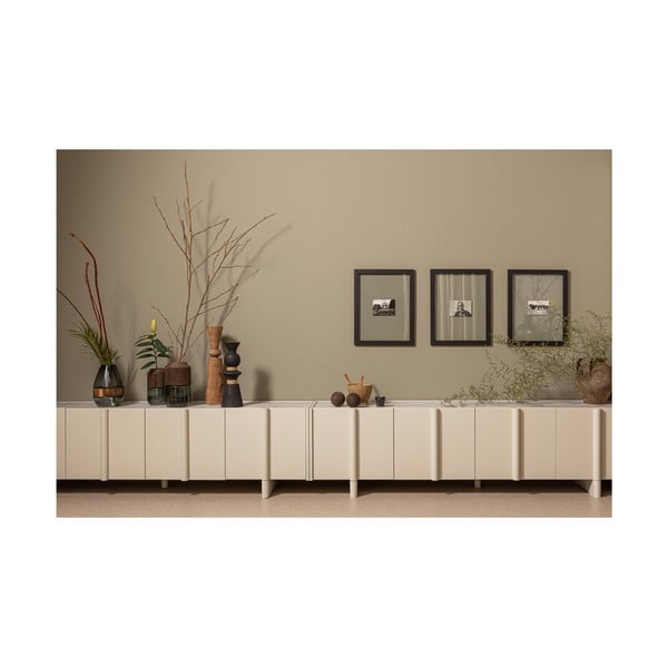 TV spintelė kreminės spalvos iš pušies masyvo 200x53 cm Basu – WOOOD-image-4
