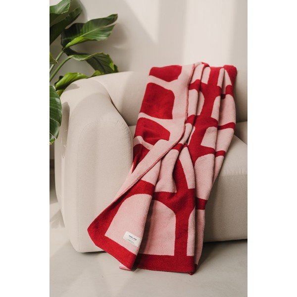 Raudonos spalvos/rožinės spalvos antklodė ir pledas 150x200 cm Gilli – noo.ma-image-1