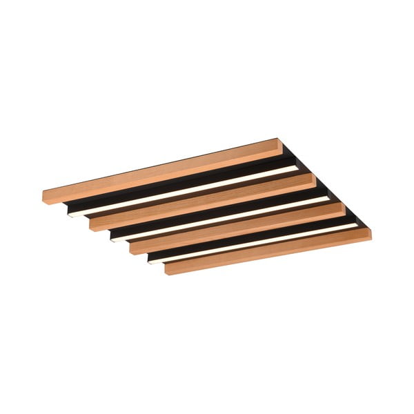 Lubinis šviestuvas juodos spalvos/natūralios spalvos LED su pritemdymo funkcija 6x46 cm Fontana – Trio-image-1