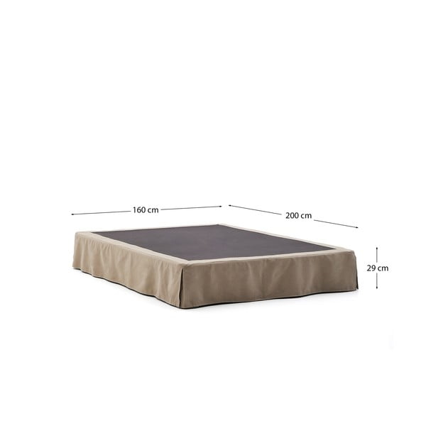 Taupe spalvos dvigulė lova audiniu dengta 160x200 cm Jaira – Kave Home-image-3