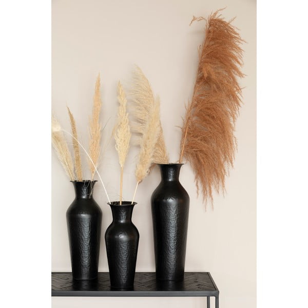 Juodos spalvos iš plieno aukšta vaza (aukštis 49 cm) Dunja – White Label-image-1