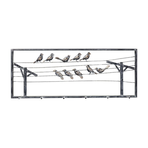 Metalinė sieninė pakaba Kare Design Bird On The Line, plotis 91 cm