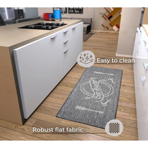 Pilkai smėlinės spalvos kilimas 62x150 cm Cucina – Hanse Home-image-4