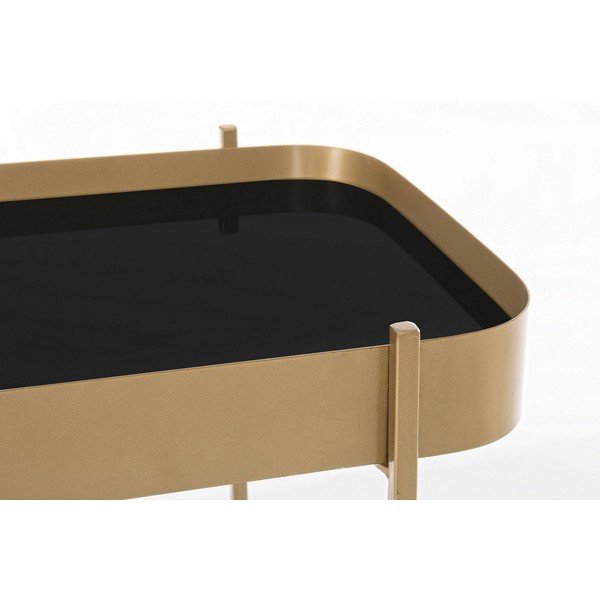Auksinės spalvos konsolinis staliukas su stikliniu stalviršiu 43x120,5 cm Rashida – Bizzotto-image-3