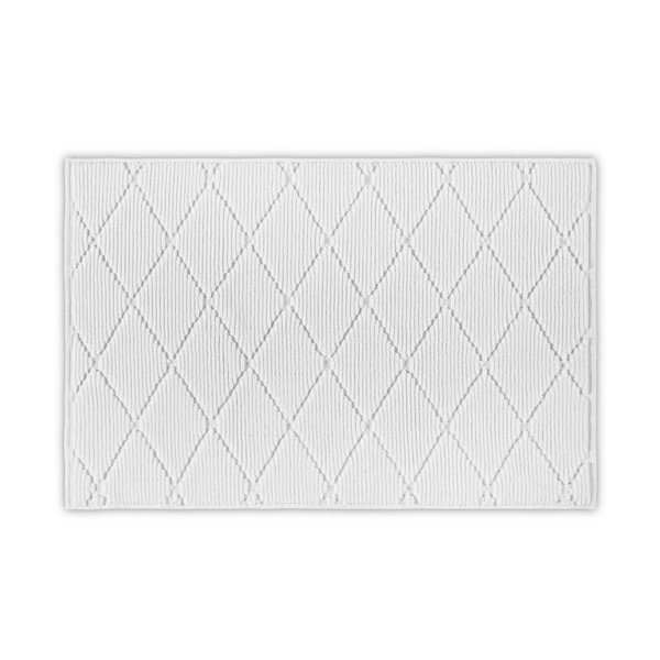 Baltas medvilninis vonios kilimėlis Foutastic Diamond, 50 x 80 cm-image-1