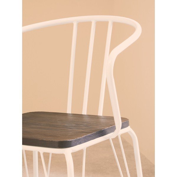 Baltos spalvos/natūralios spalvos iš guobos masyvo valgomojo kėdė District – Premier Housewares-image-3
