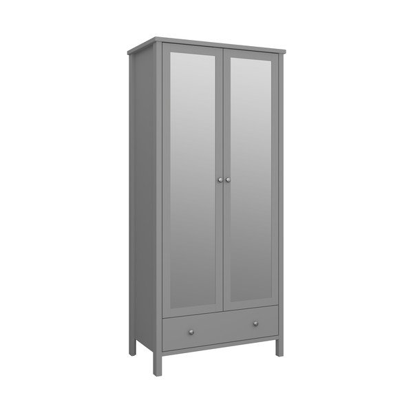 Pilka spinta su veidrodžiu 89x195 cm Tromsö - Tvilum-image-2