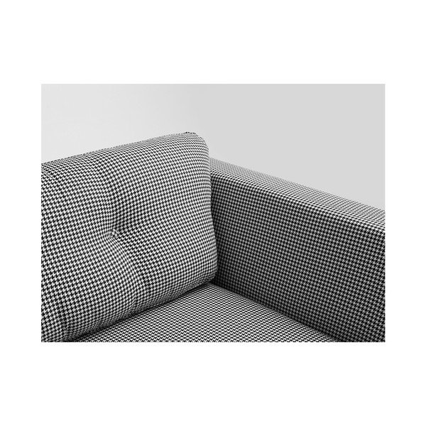 Juodai balta trivietė sofa Custom Form Houndstooth-image-2