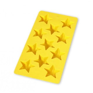 Geltonos spalvos silikoninė ledo forma Lékué Star, 11 kubelių