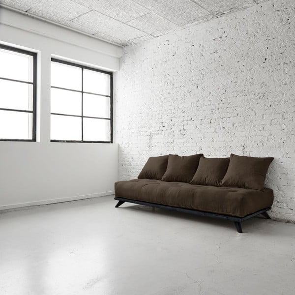 Sofa "Senza" juoda/šoko ruda-image-1
