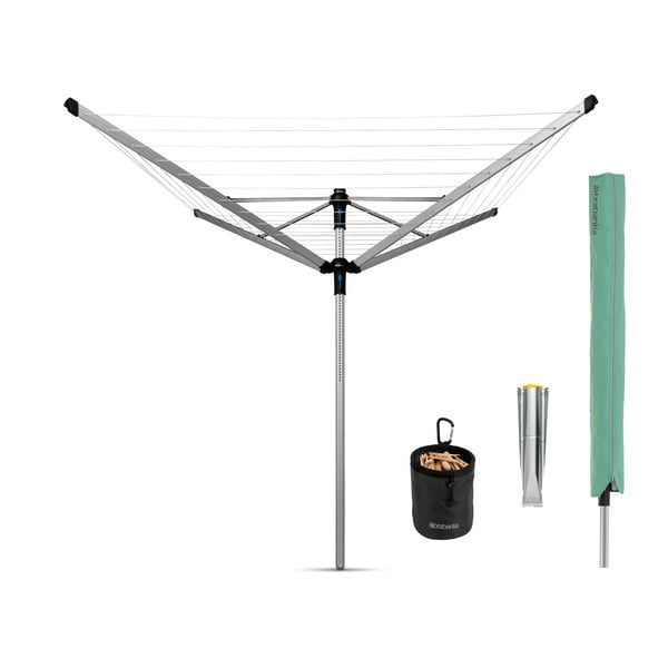 Sidabrinės spalvos sodo skalbinių džiovykla 50 m Lift-o-Matic Advance – Brabantia