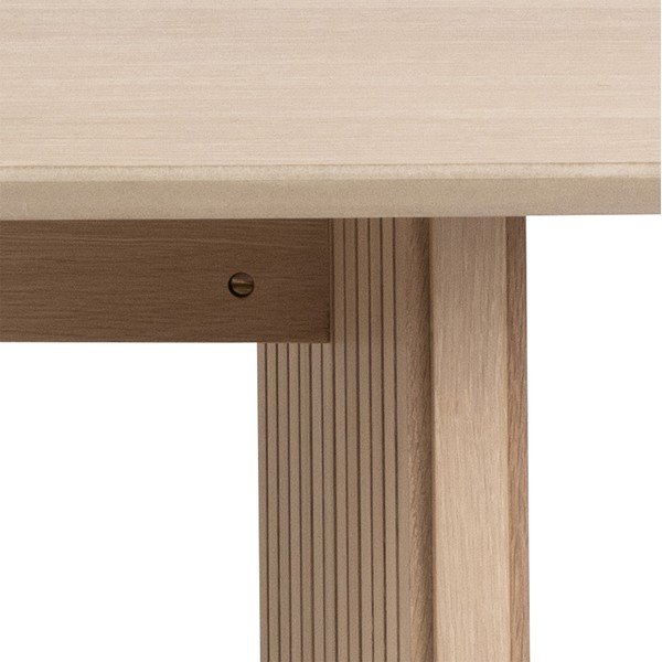 Valgomojo stalas baltos spalvos iš ąžuolo 105x220 cm Christo – Actona-image-4