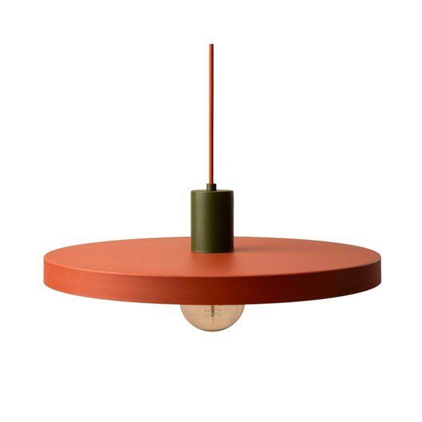 Raudonos plytų spalvos iš metalo kabantis šviestuvas ø 40 cm Ori – Micadoni 