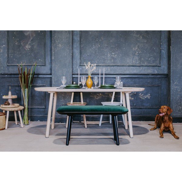 Žalio ir juodo aksomo suoliukas EMKO Naïve, 140 cm-image-3