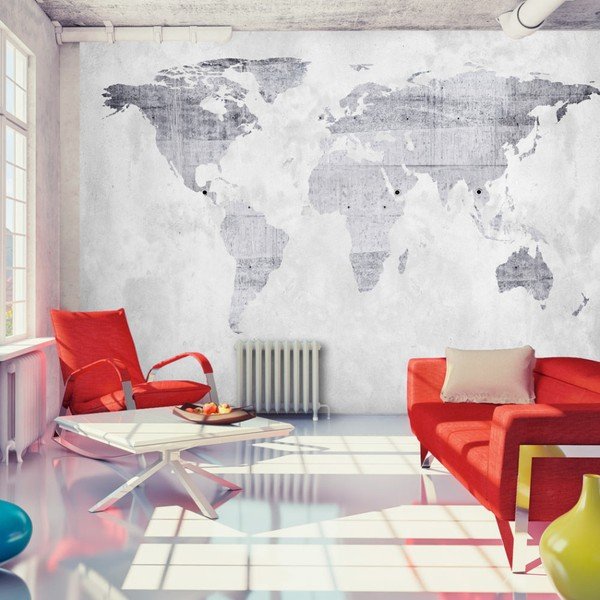 Didelio formato tapetai Artgeist Concrete Map, 400 x 280 cm-image-1