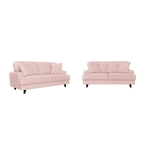 2 rožinių sofų rinkinys dviem ir trims rinkinys Cosmopolitan design Berlin