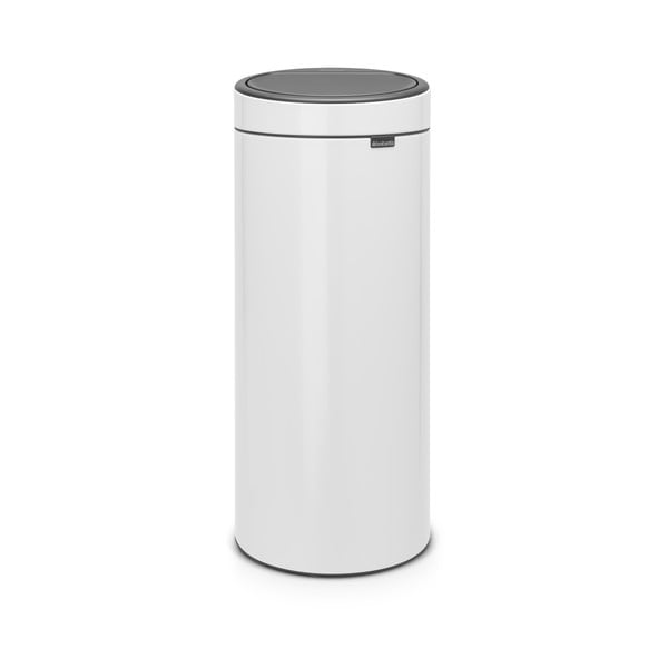 Iš plieno galima atidaryti palietus šiukšliadėžė baltos spalvos 30 l Touch Bin – Brabantia