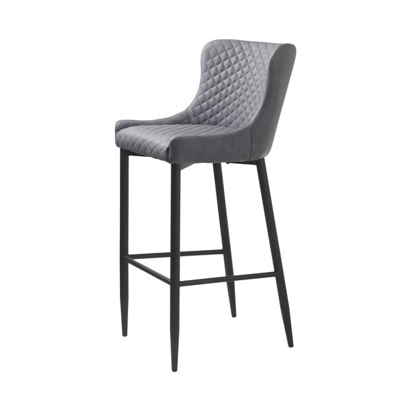 Iš dirbtinės odos baro taburetė pilkos spalvos (sėdynės aukštis 77 cm) Ottowa – Unique Furniture-image-2