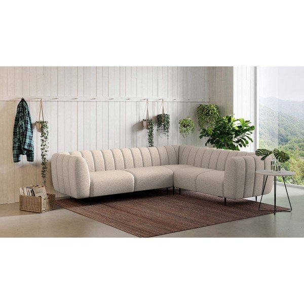 Kampinė sofa smėlio spalvos (su dešiniuoju kampu/„L“ formos) Shel – Ghado-image-1