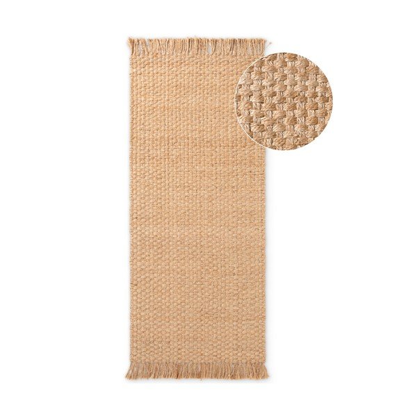 Rankų darbo natūralios spalvos iš džiuto kilimas 80x200 cm Fjord – Hanse Home