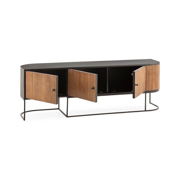 Natūralios spalvos iš mango masyvo TV spintelė 160x55x40 cm Curve – MOME-image-4