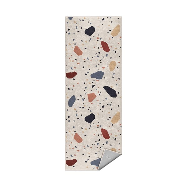 Skalbiamas kreminės spalvos kilimas 80x200 cm Cracked Terrazzo – Mila Home