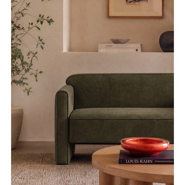Žalios spalvos iš velveto sofa 140 cm Abby – Micadoni -image-3