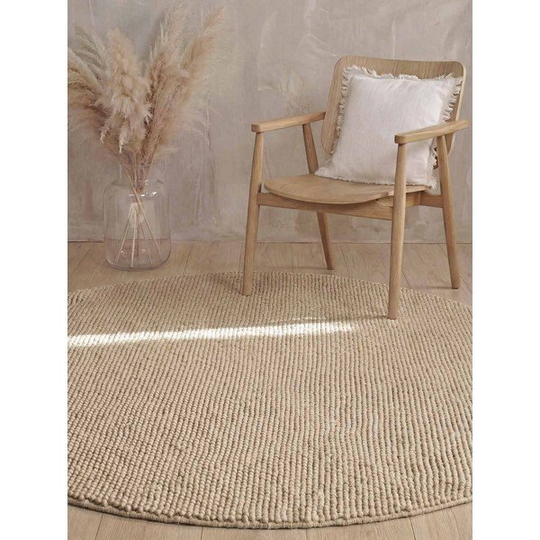 Rankų darbo smėlio spalvos iš vilnos apvalios formos kilimas ø 200 cm Richmond Diana – Ted Baker-image-3