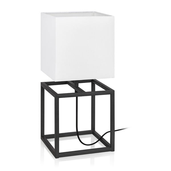 Juodai baltas stalinis šviestuvas "Markslöjd Cube", 20 x 20 cm
