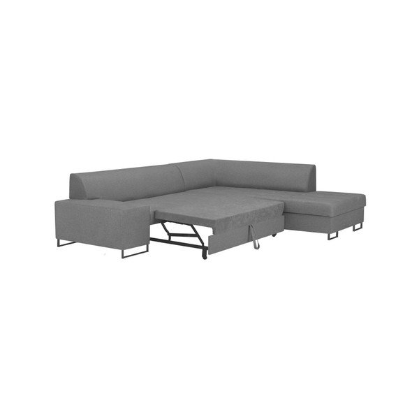 Šviesiai pilka kampinė sofa-lova su juodomis kojomis "Cosmopolitan Design Orlando", dešinysis kampas-image-4