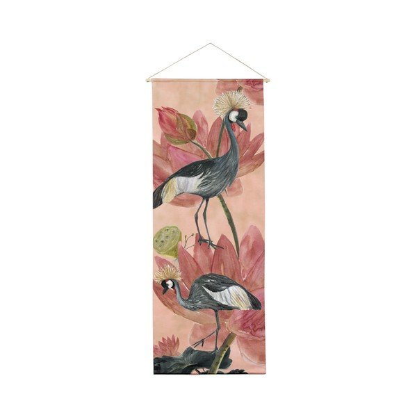 Gobelenas 40x155 cm Flores y Gruas – Madre Selva