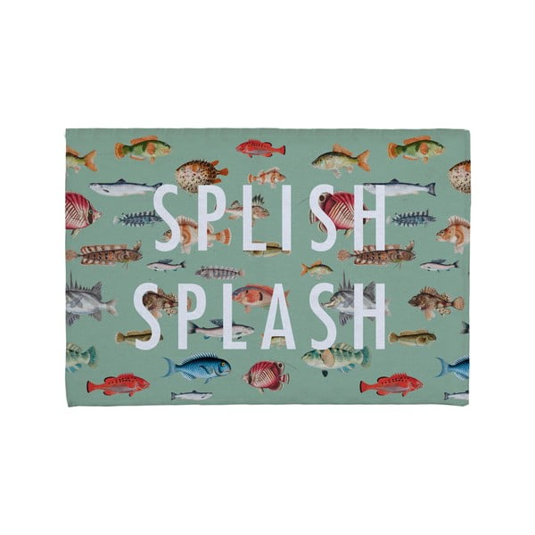 Žalias medvilninis vonios kilimėlis Really Nice Things Splish Splash, 40 x 60 cm