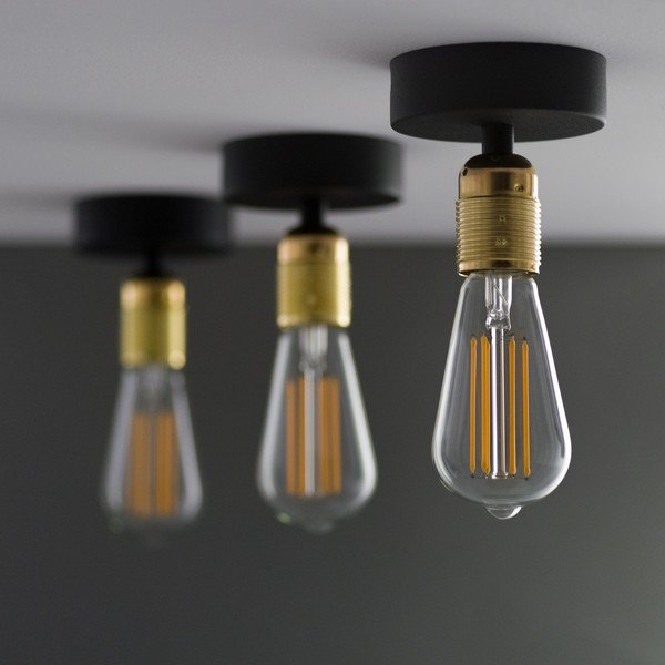 Juodas lubinis šviestuvas su auksiniu lizdu Sotto Luce Uno-image-3